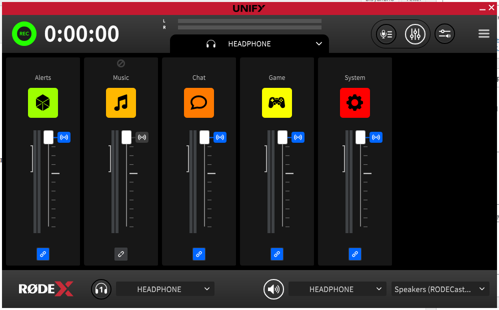 RODE UNIFY - розлінкування каналів для роздільного управління